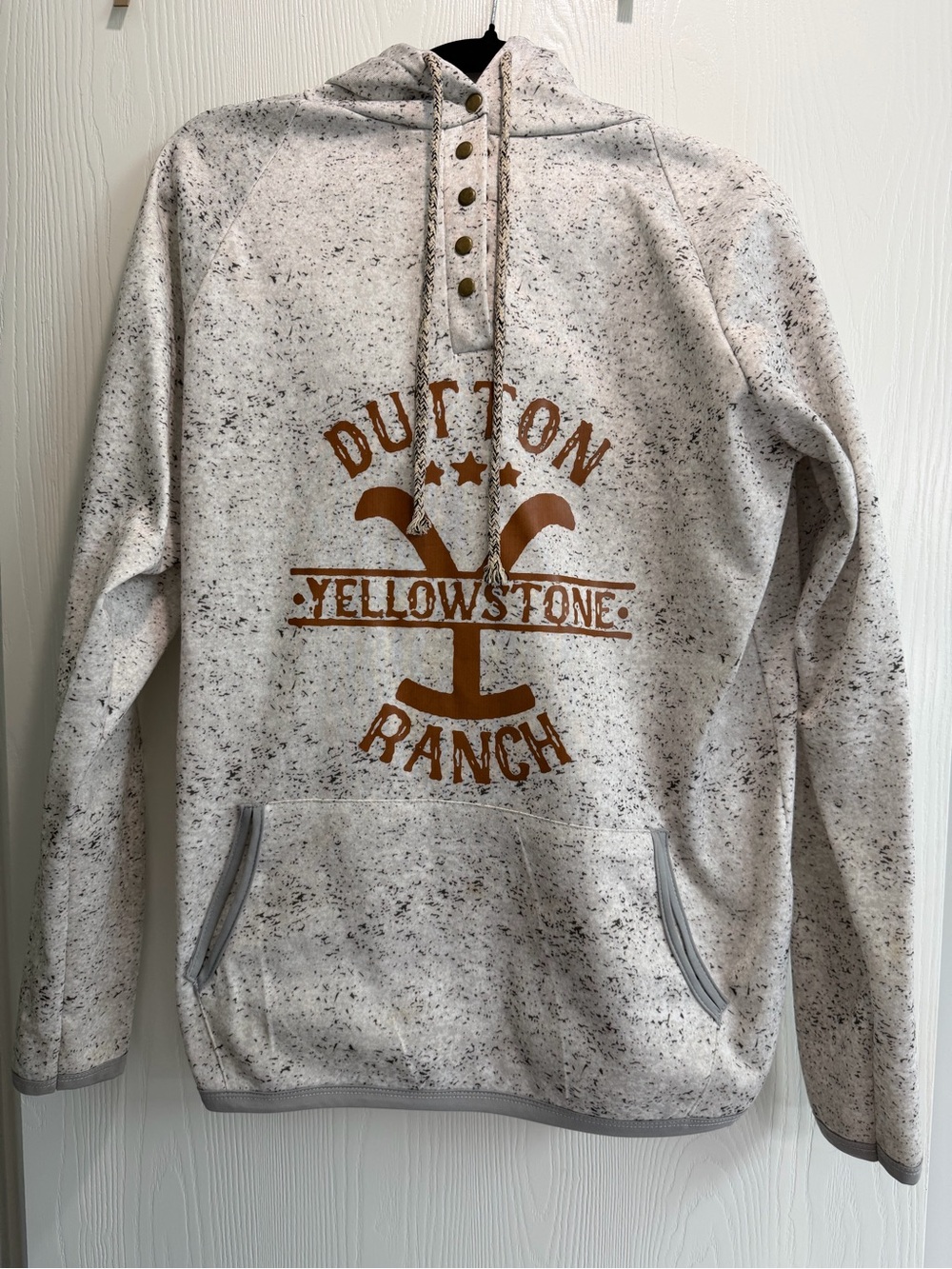 Dutton Yellowstone Ranch Cream Speckled Crewneck Sweater